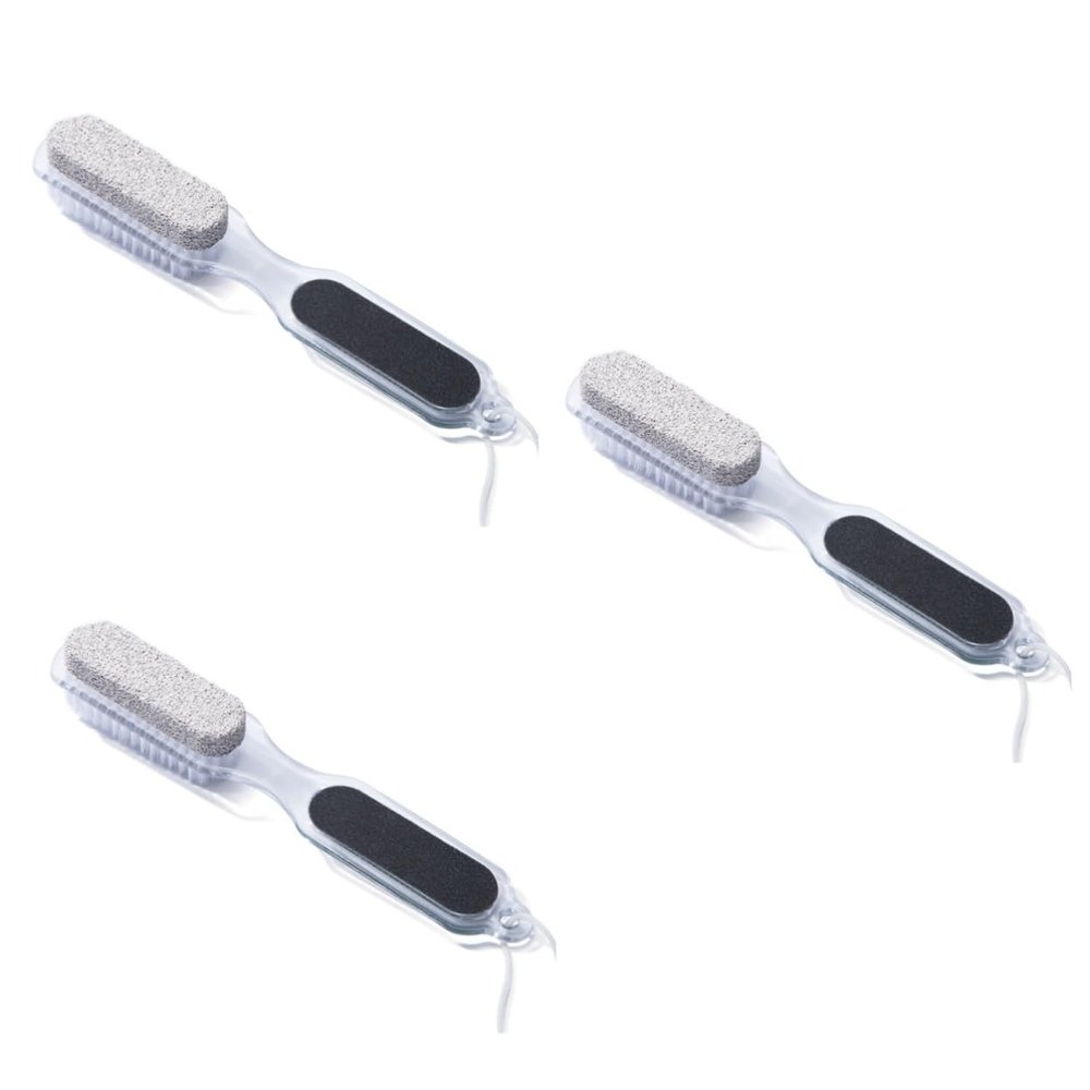Beavorty 3pcs Exfoliating Foot Care Kit Pumice Stone Nail Brush Foot File Reducer Ergonomic Design for Easy Handling for Spa-Like Home Treatment