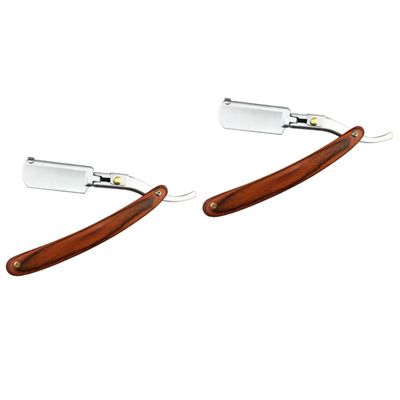 FOMIYES 2pcs Chic Vintage Metal Barber for Men Manual Shaving Tool for Salon and Home Use Easy-open Guard for Safe Blade Exchange for Beard and Hair Shaping