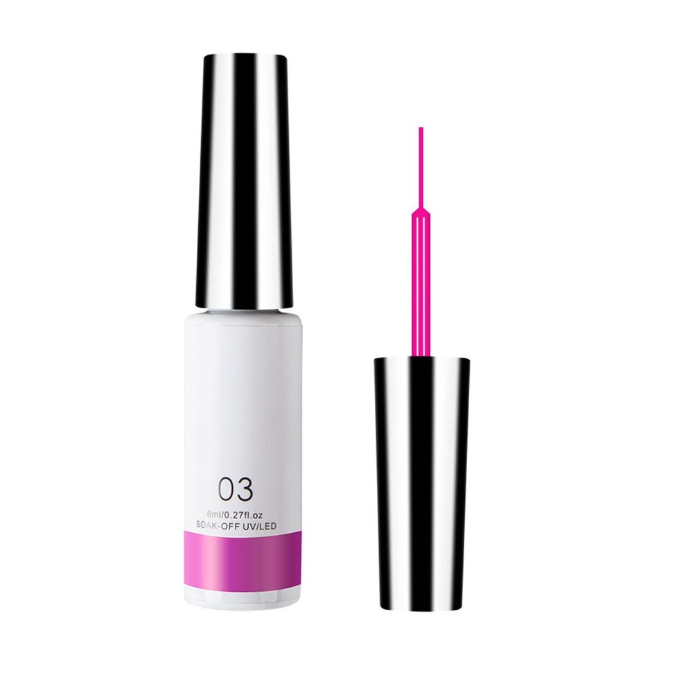 8ml Nail Enhancement 12 Color Drawing Glue Nail Solid Color Drawing Glue Single Bottle Polyester Glitter