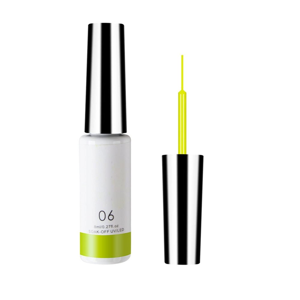 8ml Nail Enhancement 12 Color Drawing Glue Nail Solid Color Drawing Glue Single Bottle Polyester Glitter