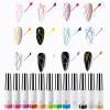 8ml Nail Enhancement 12 Color Drawing Glue Nail Solid Color Drawing Glue Single Bottle Polyester Glitter view 3