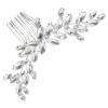 Beavorty 1pcs Silver Rhinestone Hair Comb Clip for Brides Elegant Wedding Hair Accessory Handmade Glass Design for Special Occasions for Prom and Parties view 1