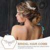 Beavorty 1pcs Silver Rhinestone Hair Comb Clip for Brides Elegant Wedding Hair Accessory Handmade Glass Design for Special Occasions for Prom and Parties view 2