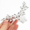 Beavorty 1pcs Silver Rhinestone Hair Comb Clip for Brides Elegant Wedding Hair Accessory Handmade Glass Design for Special Occasions for Prom and Parties view 4