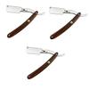 FOMIYES 3pcs Safe Manual Razor for Men Barber Shop Quality Wooden Handle for Beard Hair view 1