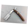 FOMIYES 3pcs Safe Manual Razor for Men Barber Shop Quality Wooden Handle for Beard Hair view 4