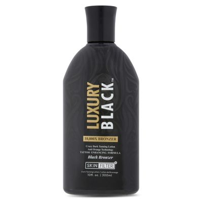 Skin Filter Luxury Black Tanner  Advanced 10,000X Tanning Lotion  Skin-Friendly Tanning Lotion with Anti-Orange Technology  Indoor Tanning Lotion with Tattoo Protection Formula - Black