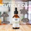 Organic Cuticle & Nail Oil - Repair, Revitalize & Hydrate Cuticles and Nails - Organic Spa Treatment - For Stronger Healthier Nails and Cuticles - 2 Fl Oz Glass Bottle with Glass Dropper view 3