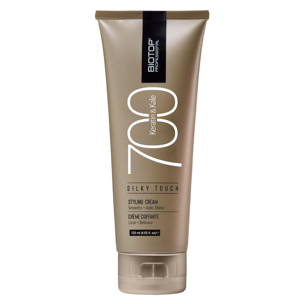 Biotop Professional 700 Keratin and Kale Silky Touch - Hair Styling Cream for Extra Shine & Polish - Flyaway Tamer - Frizz Control For All Hair Types - 4.05 Fl Oz