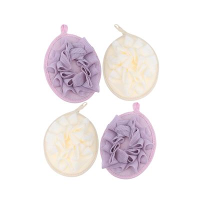 Balacoo 4 Pcs Body Sponge Brushes, Shower Loofah with Elastic Hand Strap, Mesh Brush Shower Glove with Flower Bath Ball for Men and Women