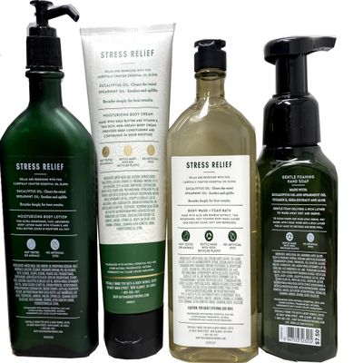 Brio9 Bundle with Bath and Body Works Eucalyptus Spearmint 5-Piece Gift Set - Body Lotion, Shower Gel,Ultimate hydration Body Cream, and Foaming Hand Soap in Gold Reusable Tote Bag