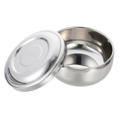 FOMIYES 2pcs Stainless Steel Shaving Soap Bowl Cover Lathering Container for Men for Barber Shops and Home Use Capacity for Easy Foam Creation