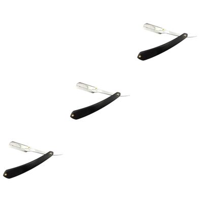 Beavorty 3pcs Men Vintage Straight Razor Manual Razor Shaver Barber Steel Easy to Use for Travel