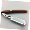 Beavorty 3pcs Vintage Metal Beard Shaver Wooden Handle Manual Razor for Men Back Face Shaver view 3