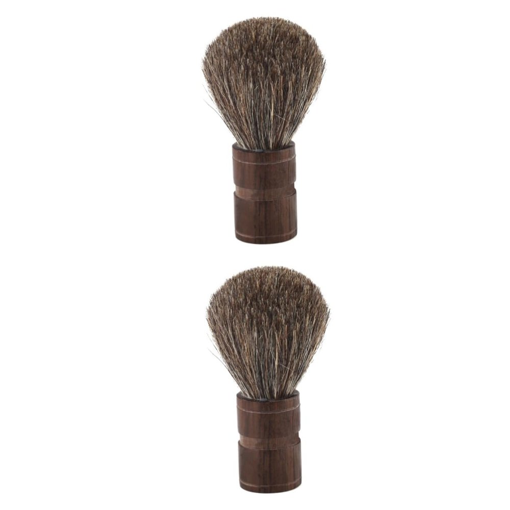 Beavorty 2pcs Fine Bristle Beard Brush Wooden Handle for Men Hair Beard Facial Care Shaving Brush