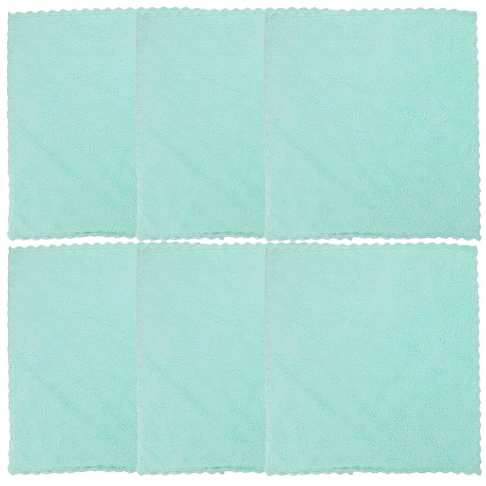 6pcs Cleansing Square Absorbent Fleece Makeup Reusable Wash Small Washcloths Face Coral Portable Cloths Hand Towels Comfortable Cleaning Washing