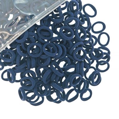 200 Pcs Solid Color Cotton Hair Ties Toddler Girls' Elastics Hair Ties Seamless Ponytail Holder (Navy)