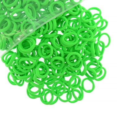 200 Pcs Solid Color Cotton Hair Ties Women Girls' Elastics Hair Ties Seamless Ponytail Holder (Green)
