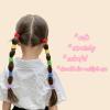 200 Pcs Solid Color Cotton Hair Ties Women Girls' Elastics Hair Ties Seamless Ponytail Holder (Green) view 3