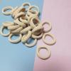 200 Pcs Solid Color Cotton Hair Ties for Women Girls' Elastics Hair Ties Seamless Ponytail Holder (Beige) view 3