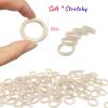 200 Pcs Solid Color Cotton Hair Ties for Women Girls' Elastics Hair Ties Seamless Ponytail Holder (Beige) view 4