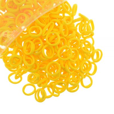 200 Pcs Solid Color Cotton Hair Ties Women Girls' Elastics Hair Ties Seamless Ponytail Holder (Yellow)