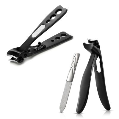 BEZOX Nail Clippers with Catcher for Seniors for Thick Nails, Fingernail and Toenail Clippers