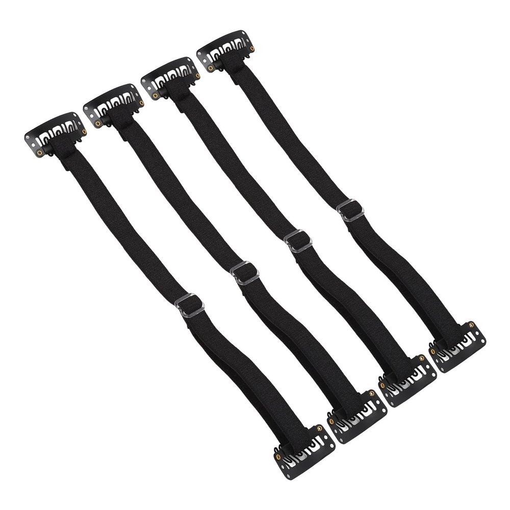 Face Band, 4Pcs Facelift Bands with Clips, Adjustable Elastic Face Stretching Lifting Strap, Face Slimming Bands Eyebrows and Eyes Clip for Face Shaping (Black)