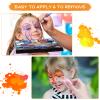 Face Body Paint Kit for Kids, 18 Colors Face Painting Kits, Halloween Easter Professional Makeup Kit with Tattoo Stickers, Template, Hair Clip, Brush, Cotton Pad for Party, Cosplay, Performances view 2