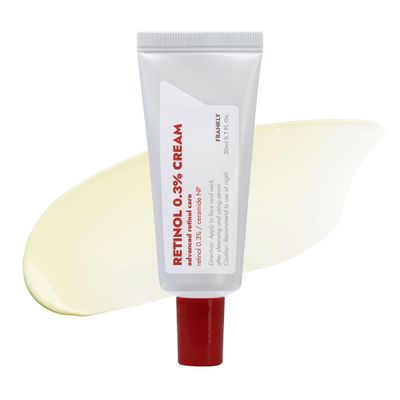 FRANKLY Retinol 0.3% Cream, 0.7 fl oz - Intensive Retinol | Night Cream | Ceramides & Natural Ginseng | Anti-aging, Wrinkles Care, Reduces Congestion and hyperpigmentation | Korean Skin Care