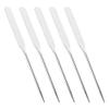 5 Pieces Stainless Steel Makeup Spatula Foundation Mixing Tool Eye Cream Spoon Foundation Spatula Cosmetic Skincare Spatula Nail Art Makeup Stirring Rod for Home Beauty Salon, Silver view 1