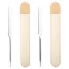 2 Pcs Stainless Steel Makeup Spatula with Bag Foundation Mixing Tool Eye Cream Spoon Foundation Spatula Cosmetic Skincare Spatula Nail Art Makeup Stirring Rod for Home Beauty Salon, Silver view 1