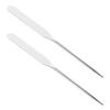 2 Pieces Stainless Steel Makeup Spatula Foundation Mixing Tool Eye Cream Spoon Foundation Spatula Cosmetic Skincare Spatula Nail Art Makeup Stirring Rod for Home Beauty Salon, Silver view 1