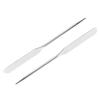 2 Pieces Stainless Steel Makeup Spatula Foundation Mixing Tool Eye Cream Spoon Foundation Spatula Cosmetic Skincare Spatula Nail Art Makeup Stirring Rod for Home Beauty Salon, Silver view 2