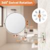 AumVum 8" Extendable Bathroom Mirror Wall Mount with 1X/10X Magnification, 360 Swivel Double Sided Vanity & Shaving Mirror, Nickel Finish (No Light) view 4