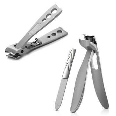 BEZOX Nail Clippers with Catcher for Seniors for Thick Nails, Fingernail and Toenail Clippers