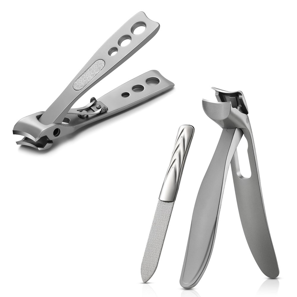 BEZOX Nail Clippers with Catcher for Seniors for Thick Nails, Fingernail and Toenail Clippers