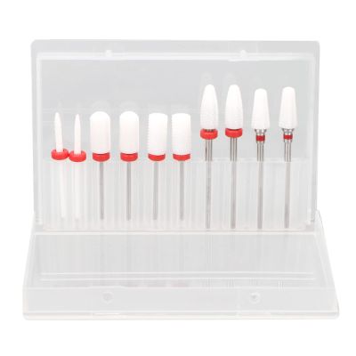 BestAlice 10Pcs Nail Drill Bits Set with Portable Nail Drill Bit Holder, Nail Drill Bits, Remove Nail Glue Stainless Steel Ceramic Nail Grinding Heads with Storage Box