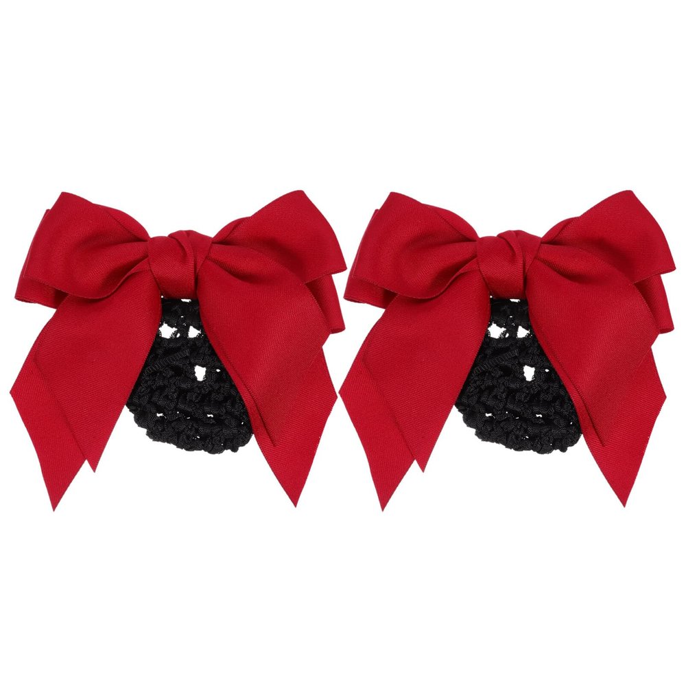 Beavorty 2pcs Bowknot Hair Bun Covers for Women Elastic Mesh Hair Nets for Waitresses and Professional Settings Strong Hold