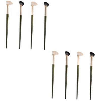 FOMIYES 8pcs Ergonomic Design Nose Contour Brush Angled Makeup Brush for Eyeshadow Foundation Powder