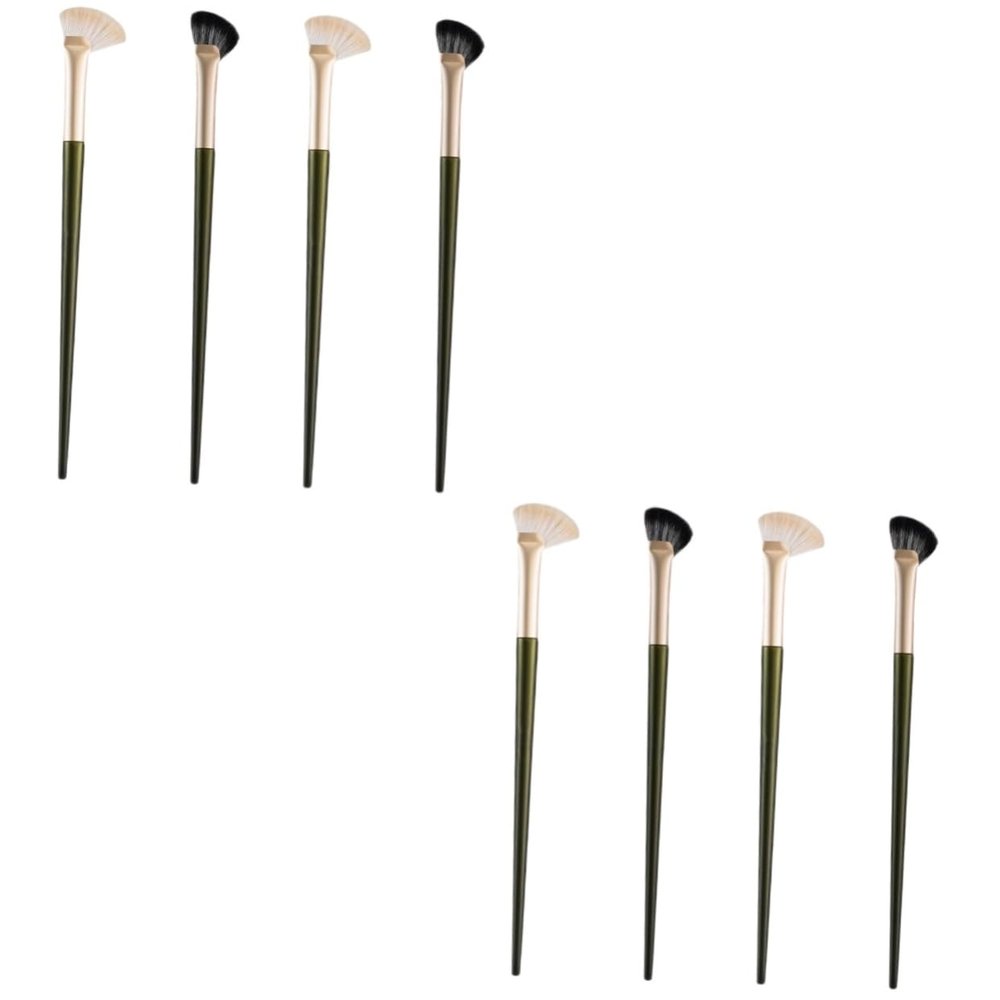 FOMIYES 8pcs Ergonomic Design Nose Contour Brush Angled Makeup Brush for Eyeshadow Foundation Powder