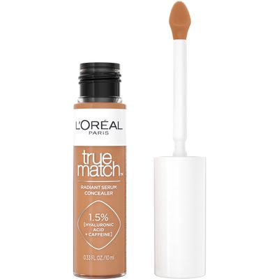 L'Oreal Paris True Match Radiant Serum Concealer, Brightening Under Eye Concealer Make Up with 1.5% Hyaluronic Acid and Caffeine, N8, 0.33 Oz