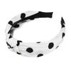 VOCOSTE Polka Dot Headband, Knotted Headband for Women, Top Knot Elastic Hairband Hair Hoop, Non-Slip Wide Headband Hair Accessories, White view 1