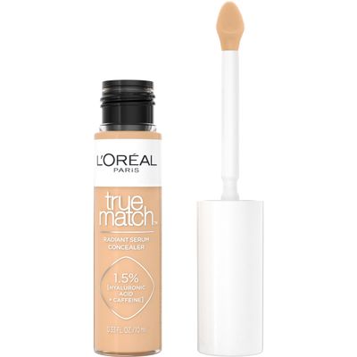 L'Oreal Paris True Match Radiant Serum Concealer, Brightening Under Eye Concealer Make Up with 1.5% Hyaluronic Acid and Caffeine, W6, 0.33 Oz