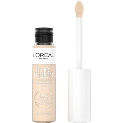 L'Oreal Paris True Match Radiant Serum Concealer, Brightening Under Eye Concealer Make Up with 1.5% Hyaluronic Acid and Caffeine, C2, 0.33 Oz