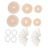 balacoo 2sets Hair Bun Maker Kit with Elastic Ties U-shaped Hairpins Accessories for Effortless Updos for Messy Buns Chignons Each Creamy White view 1