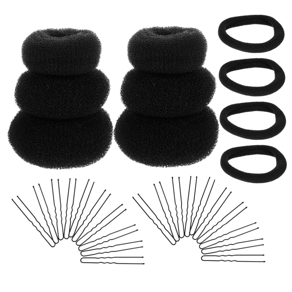 Mipcase 2sets Hair Donut Bun Makers Women Hair Styling Tool Pins Tie Modelling Kit
