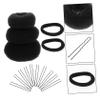 Mipcase 2sets Hair Donut Bun Makers Women Hair Styling Tool Pins Tie Modelling Kit view 2