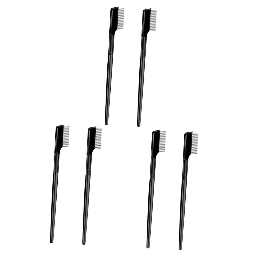 balacoo 6pcs Eyelash Brow Comb Steel Needle Grooming Tool for Lash and Eyebrow Shaping Travel-friendly