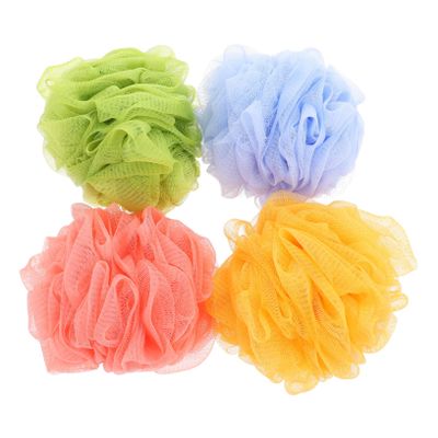 Balacoo Bath Balls Super Soft Bath Balls 4 Pack Face Scrubbers Pe Material Rich Bubbles Comfortable for Shower Elegant Easy Hanging Storage